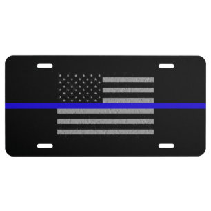 SUPPORT POLICE ALUMINUM LICENSE PLATE