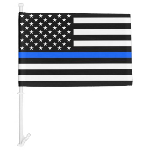 Support Police Officers Thin Blue Line Car Flag