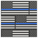 Support Police Officers Thin Blue Line Fabric