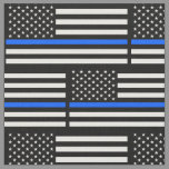 Support Police Officers Thin Blue Line Fabric