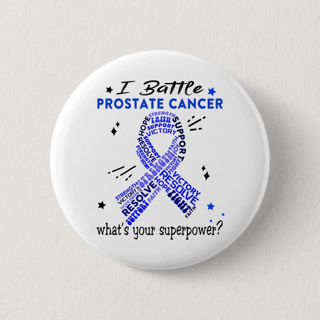 Support Prostate Cancer Warrior Gifts Button (Front)