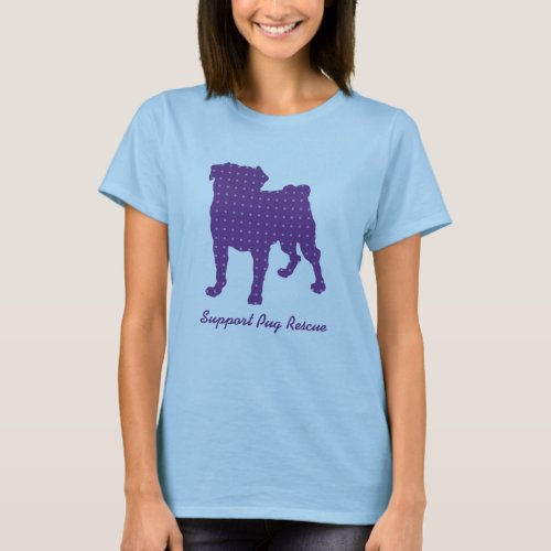 Support Pug Rescue Purple Puggy Tees