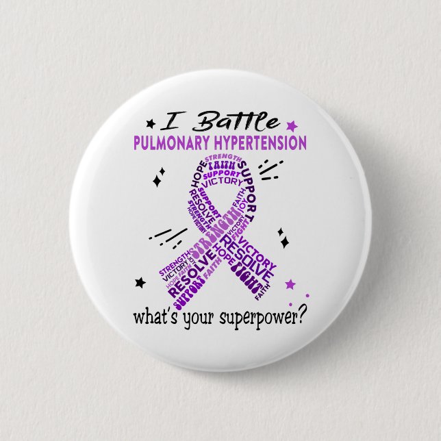 Support Pulmonary Hypertension Warrior Gifts Button (Front)