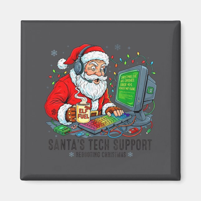 Support Rebooting s Santa Tech Crew Magnet (Front)