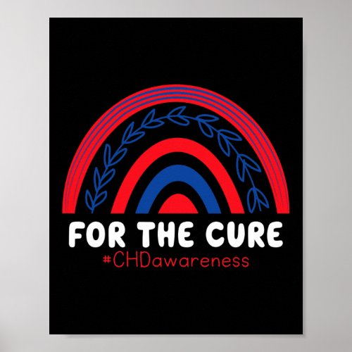 Support Red amp Blue Rainbow Heart Disease Aware Poster