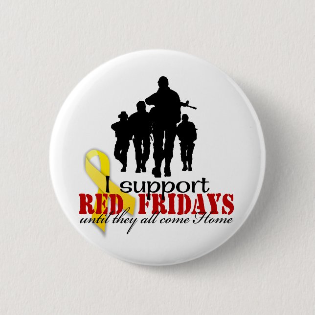 Support red Fridays Pinback Button (Front)