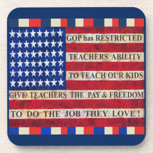 Support & Respect Our Teachers! Beverage Coaster