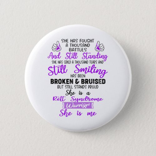 Support Rett Syndrome Warrior Gifts Button