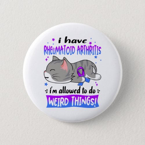 Support Rheumatoid Arthritis Awareness Ribbon Gift Button