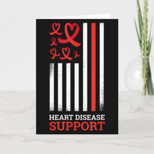 Support Ribbon Red Heart Disease Awareness Card