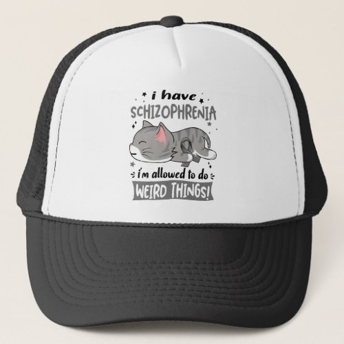 Support Schizophrenia Awareness Ribbon Gifts Trucker Hat