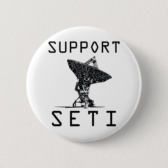 Support SETI Pinback Button (Front)