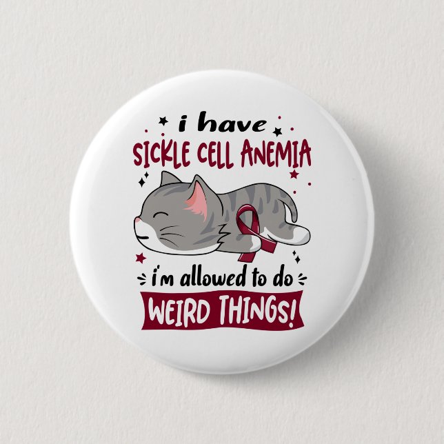 Support Sickle Cell Anemia Awareness Ribbon Gifts Button (Front)