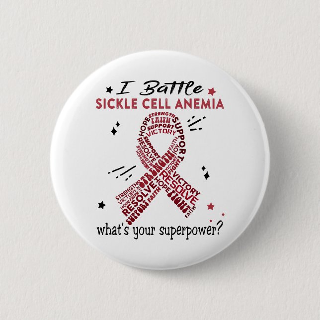 Support Sickle Cell Anemia Warrior Gifts Button (Front)