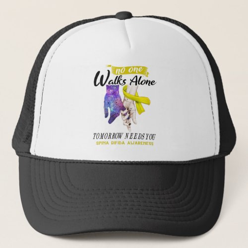 Support Spina Bifida Awareness Ribbon Gifts Trucker Hat