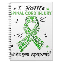 Support Spinal Cord Injury Warrior Gifts Notebook