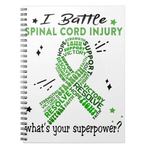 Support Spinal Cord Injury Warrior Gifts Notebook