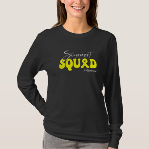 Support Squad Adenosarcoma Awareness Yellow Ribbon T-Shirt