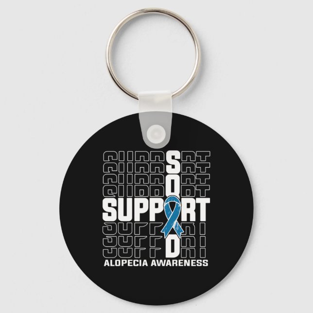 Support Squad Alopecia Awareness  Keychain (Front)