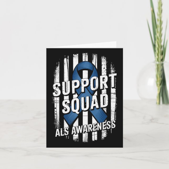 Support Squad Als Awareness Month Usa American Fla Card (Front)