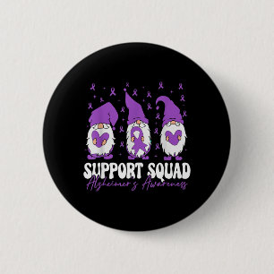 Support Squad Alzheimers Awareness Purple Ribbon Button