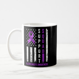 Support Squad Alzheimer's Awareness US Flag Purple Coffee Mug