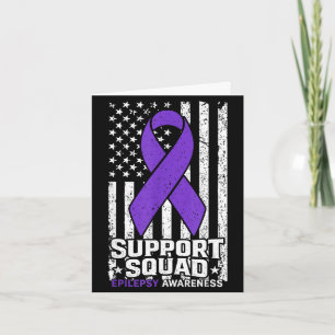 Support squad american flag purple epilepsy card