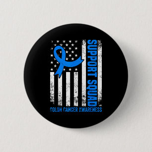 Support squad american flag usa colon cancer button