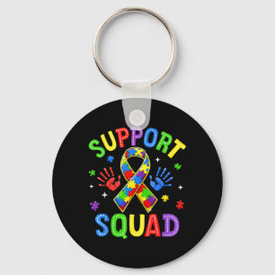 Support Squad Autism Awareness Family Outfits Men Keychain