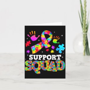 Support Squad Autism Awareness Ribbon Family Men W Card