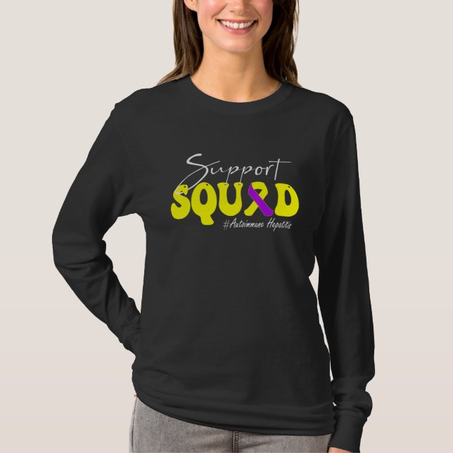 Support Squad Autoimmune Hepatitis Awareness Yello T-Shirt (Front)