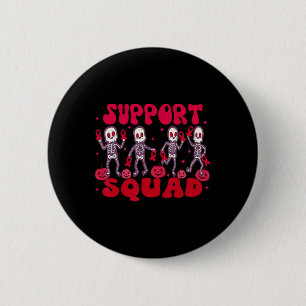 Support Squad Blood Cancer Halloween Red Ribbon Button