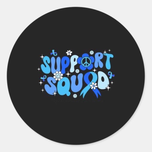 Support Squad Blue Ribbon Hydrocephalus Awareness  Classic Round Sticker