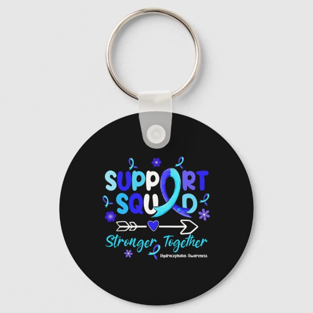 Support Squad Blue Ribbon Hydrocephalus Awareness  Keychain (Front)