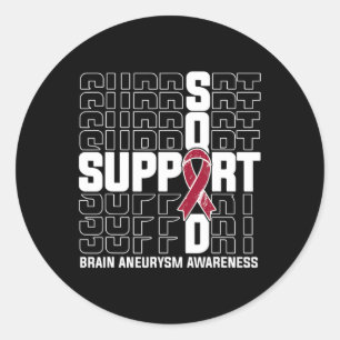 Support Squad Brain Aneurysm Awareness 1 Classic Round Sticker