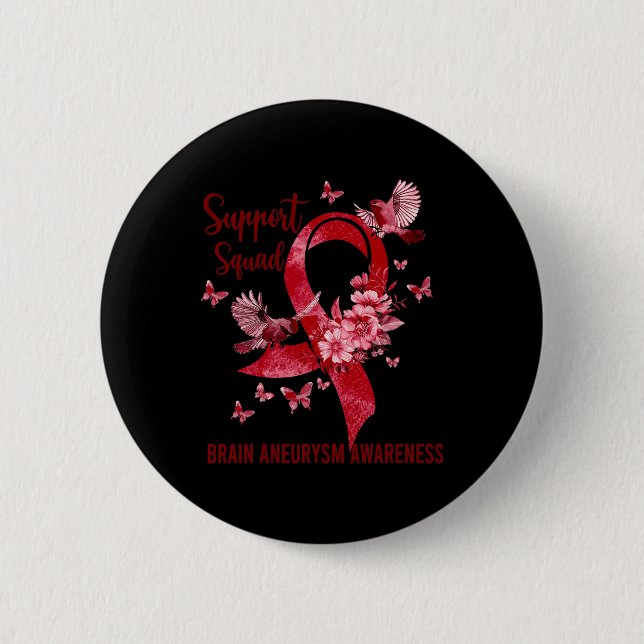 Support Squad Brain Aneurysm Awareness Button (Front)