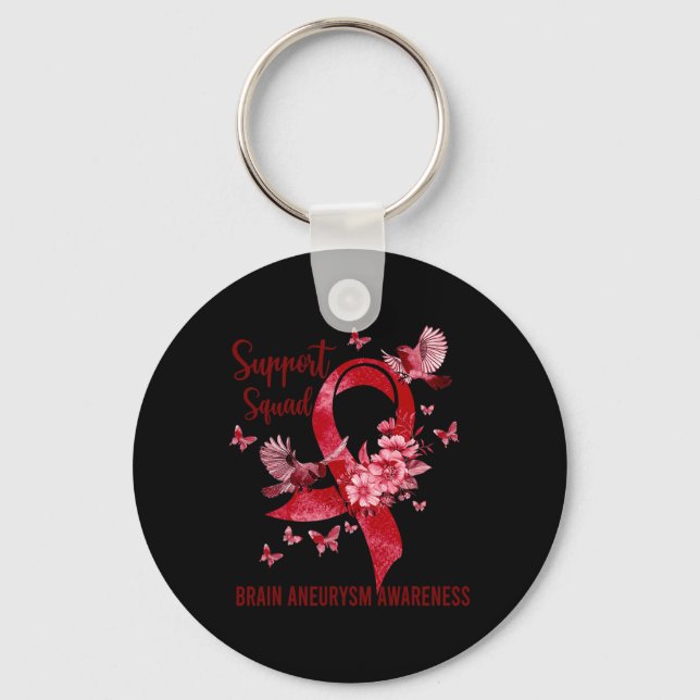 Support Squad Brain Aneurysm Awareness Keychain (Front)