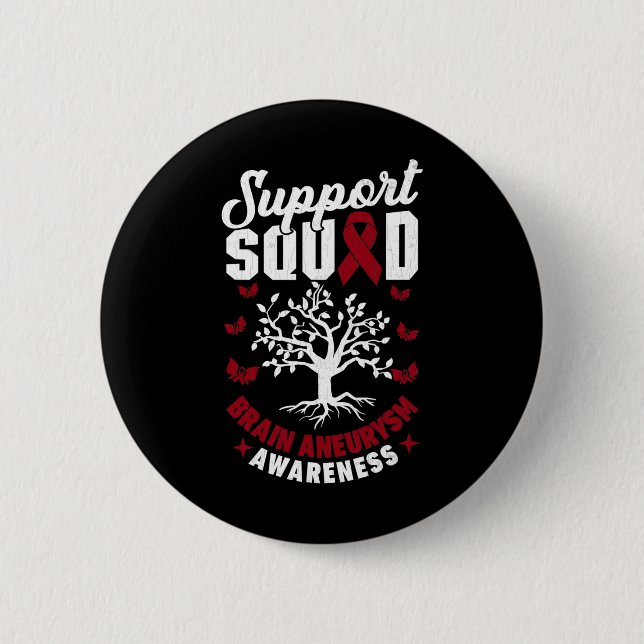 Support Squad Brain Aneurysm Awareness Support Gra Button (Front)
