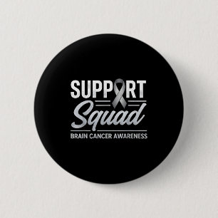 Support squad brain cancer awareness brain tumor button