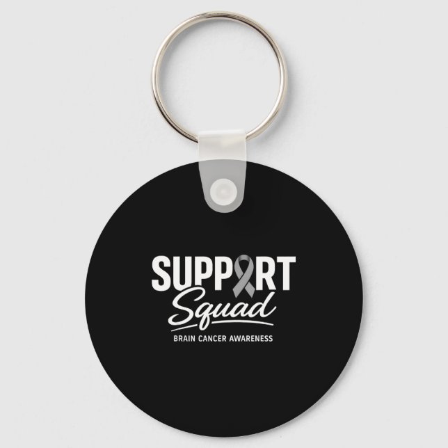 Support squad brain cancer awareness brain tumor keychain (Front)