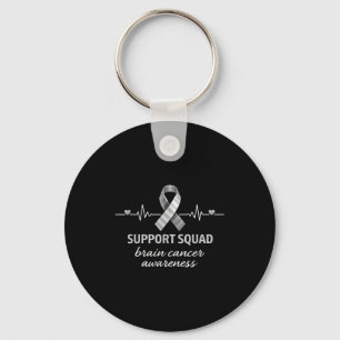 Support squad brain cancer awareness brain tumor keychain