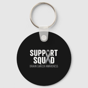 Support squad brain cancer awareness brain tumor keychain