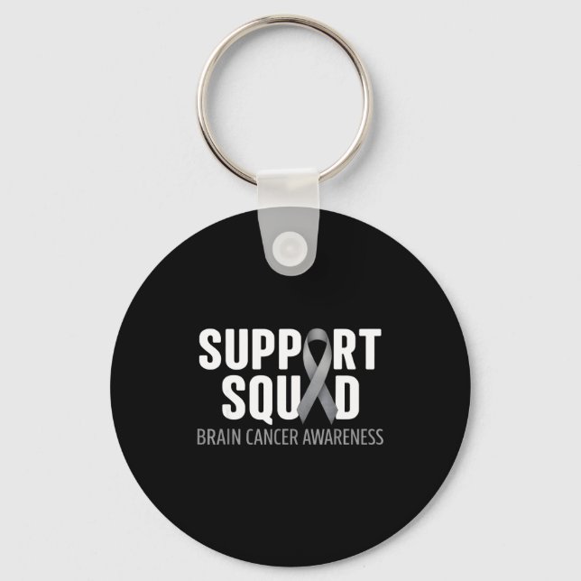 Support squad brain cancer awareness brain tumor keychain (Front)