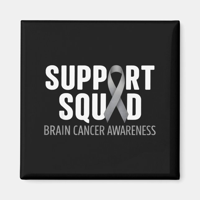 Support squad brain cancer awareness brain tumor magnet (Front)