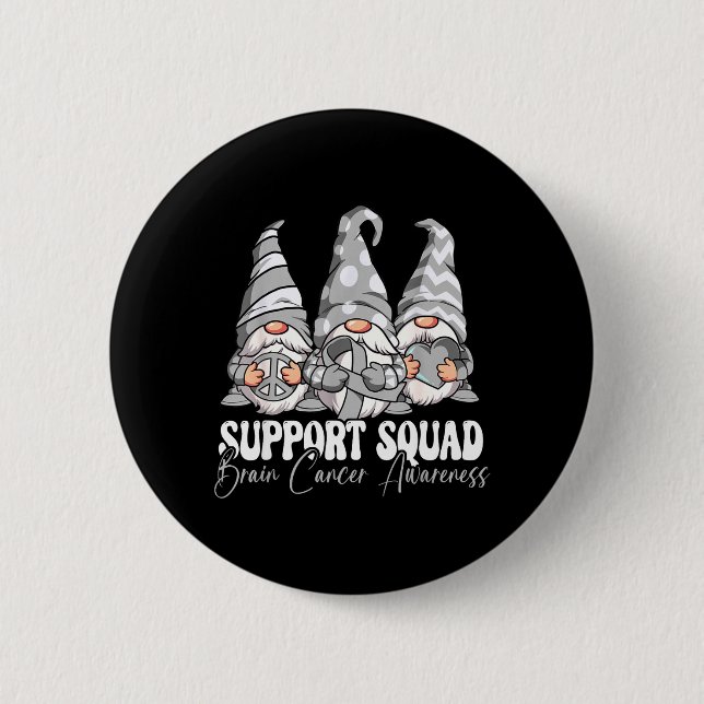 Support Squad Brain Cancer Awareness Button (Front)