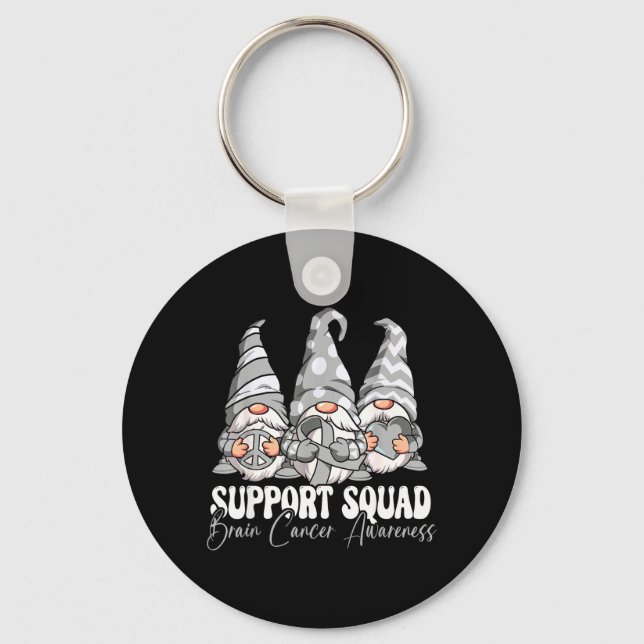 Support Squad Brain Cancer Awareness Keychain (Front)