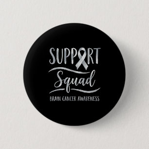 Support squad brain tumor awareness brain cancer button