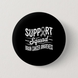Support squad brain tumor awareness brain cancer button