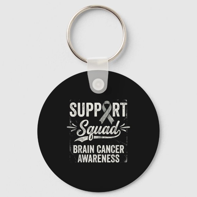 Support squad brain tumor awareness brain cancer  keychain (Front)