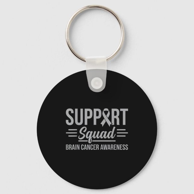 Support squad brain tumor awareness brain cancer  keychain (Front)